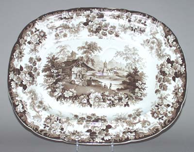 Meat Dish or Platter with tree and well c1830